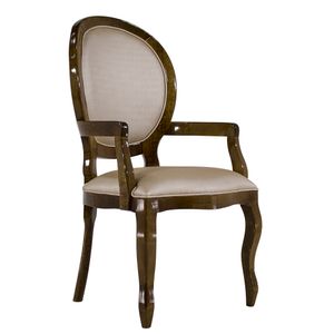 Cadeira de Jantar Medalhão Lisa Com braço - Wood Prime 14692