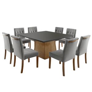 Conjunto De Jantar Laguna Com 8 Cadeiras - Wood Prime UR 26373