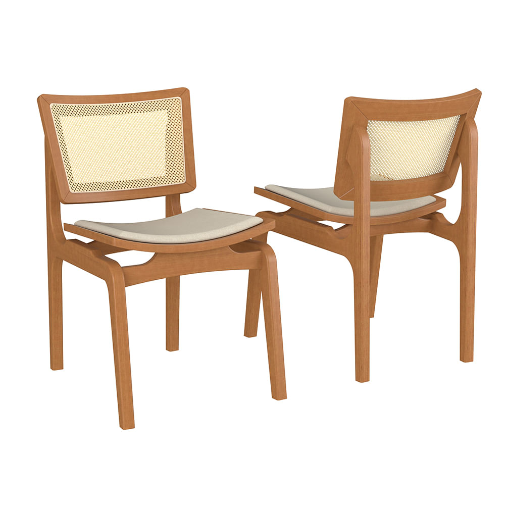 Conjunto 2 Cadeiras de Jantar Blad - Wood Prime VM 34568, jogo de cadeiras  para sala de jantar 