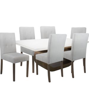 Conjunto Sala de Jantar Mesa Barollo com 6 Cadeiras Ibirapuera - Wood Prime 43026