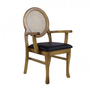 Cadeira de Jantar Medalhão Contemporânea com Braço - Wood Prime 54211