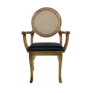 Cadeira de Jantar Medalhão Contemporânea com Braço - Wood Prime 54211