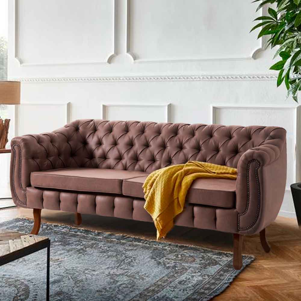 Sofá Chesterfield Classé 3 Lugares com Tachas