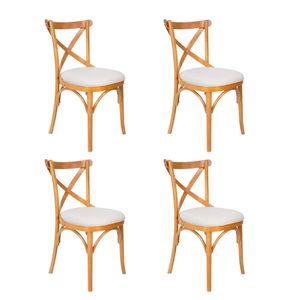 Conjunto 4 Cadeiras de Jantar X Espanha Estofada - WP 58223