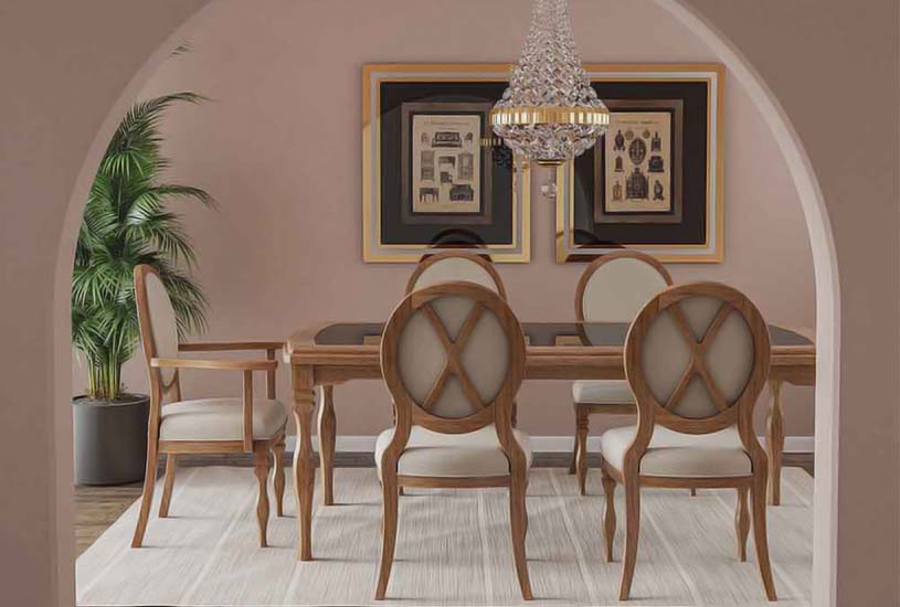  imagem de sala de jantar com mesa e cadeiras branca